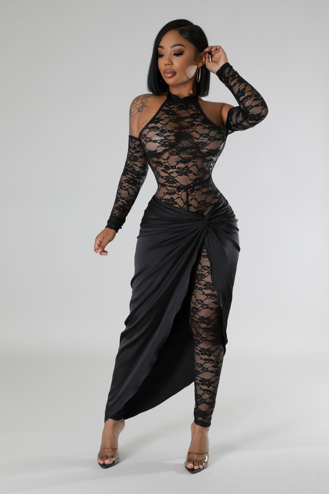 2pcs Switch Ish Up Jumpsuit Set