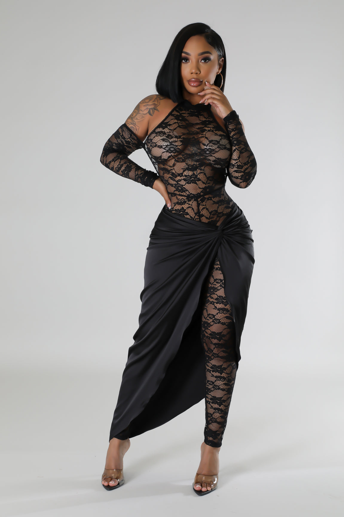2pcs Switch Ish Up Jumpsuit Set
