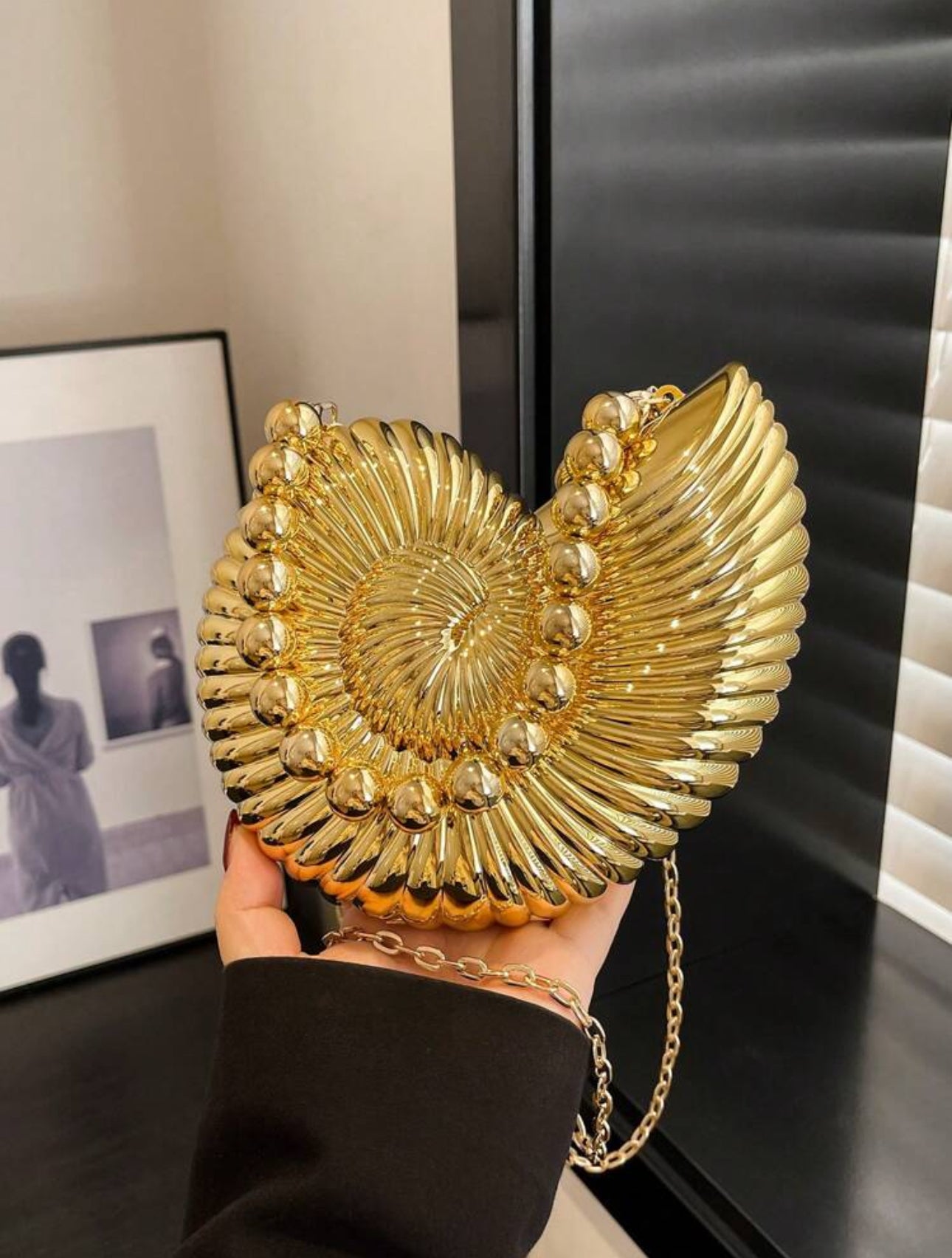 Gold Shell Clutch