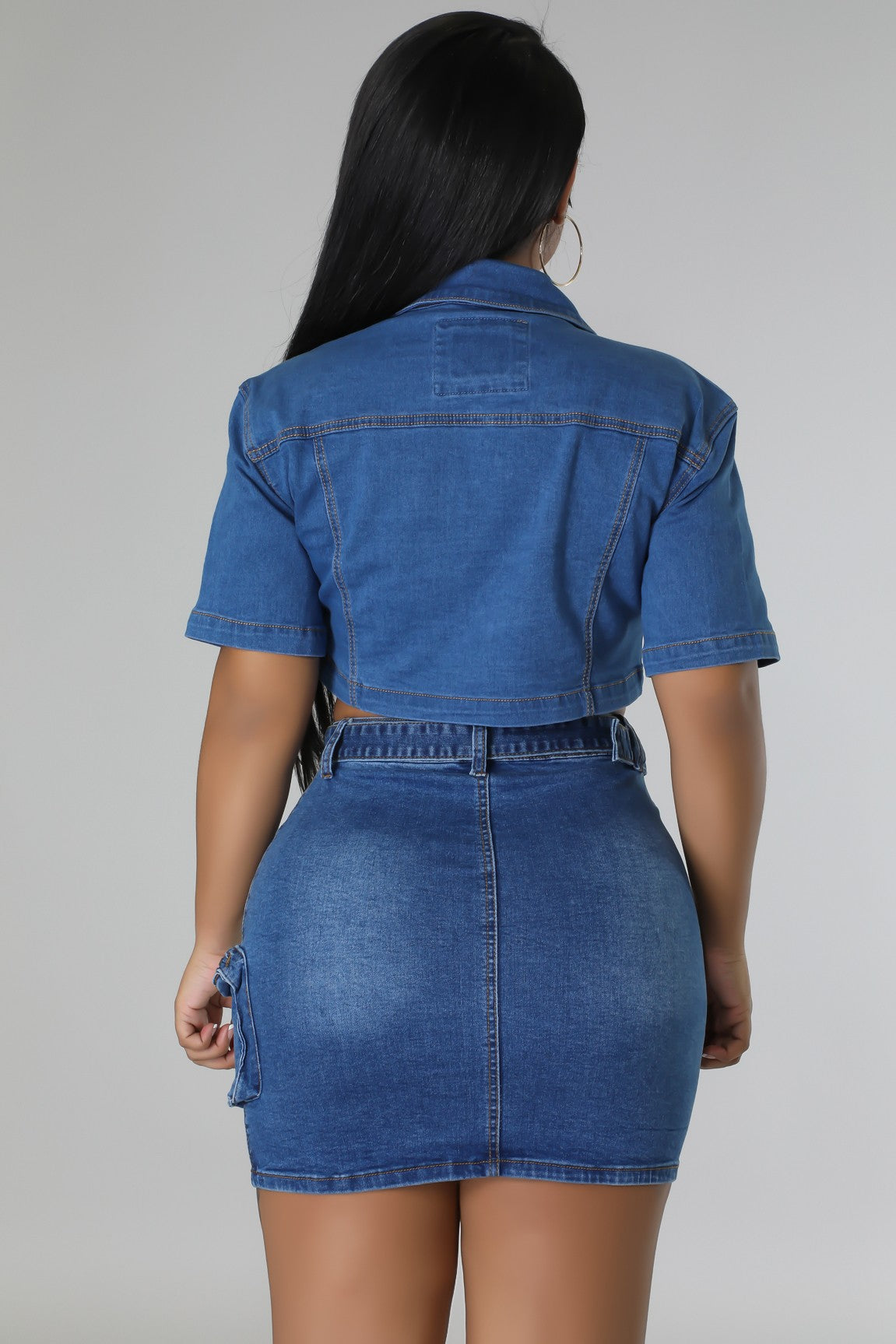 Cargo Denim Skirt