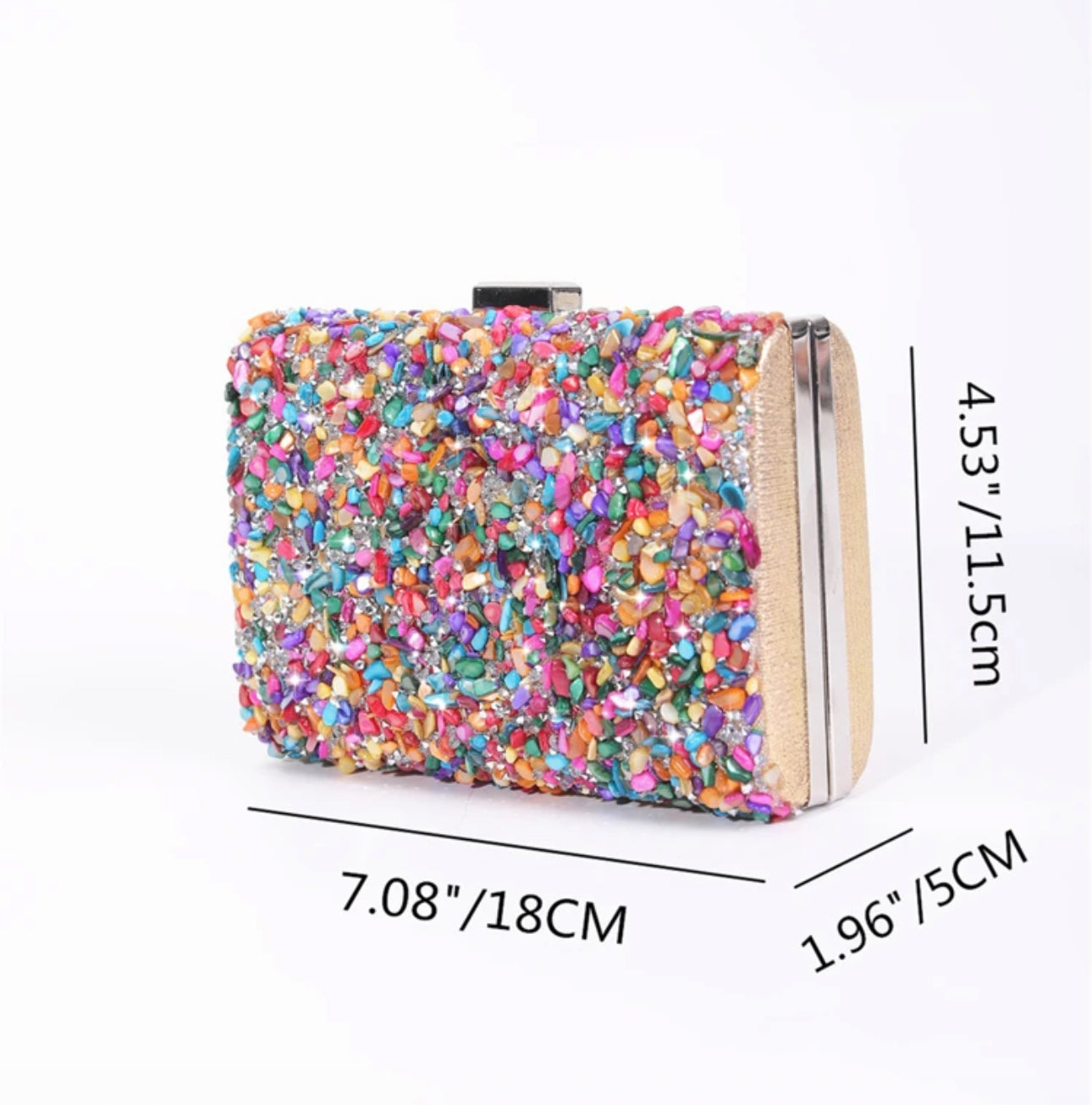 Multiple Color Stone Clutch