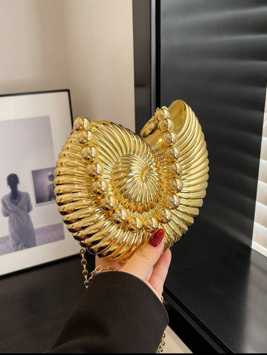 Gold Shell Clutch