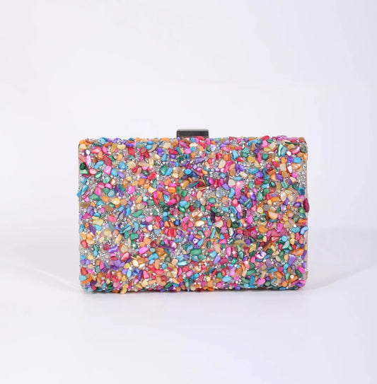 Multiple Color Stone Clutch